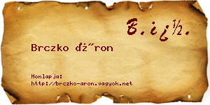 Brczko Áron névjegykártya